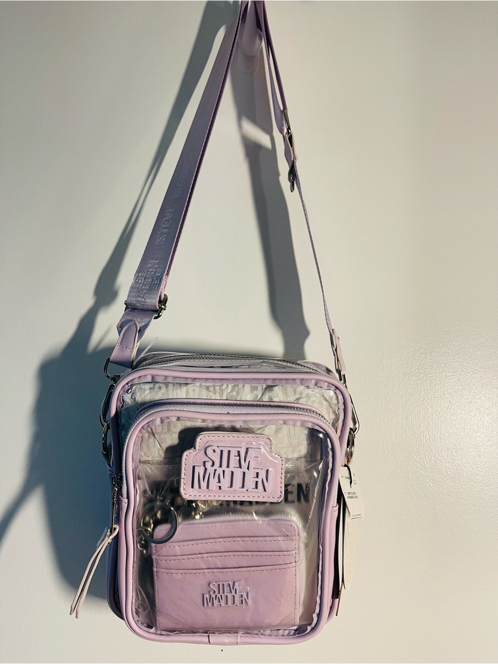 Steve Madden Lilac Clear Crossbody Bag with Matching Wallet. NWT - Picture 2 of 10